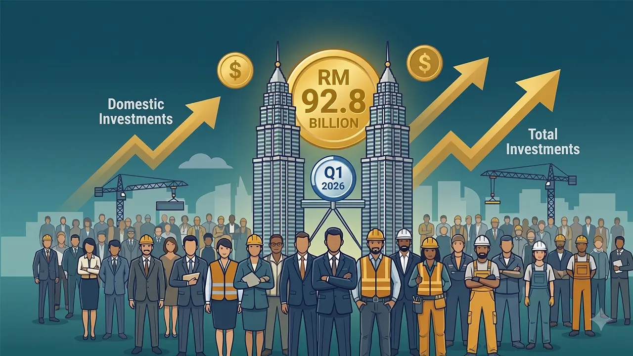 Malaysia Attracts RM92.8 Billion in Q1 2026 Approved Investments, Expected to Create Over 50,000 New Jobs; Domestic Investments Up 13%